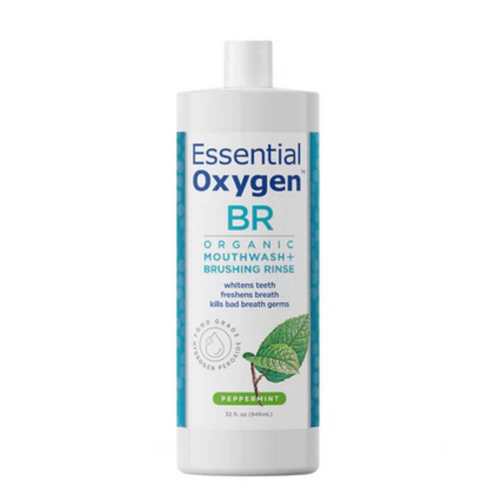 Essential Oxygen BR Certified Organic Brushing Rinse Natural Mouthwash 16 oz NEW